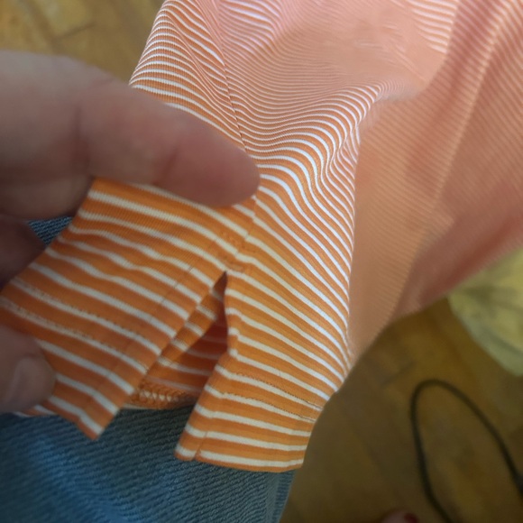 Kirkland performance polos, yellow/white stripe & orange/white stripe - Picture 6 of 7
